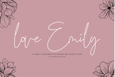 love Emily - A sweet handwritten monoline script font