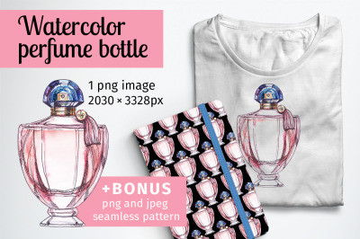 Watercolor perfume bottle image
