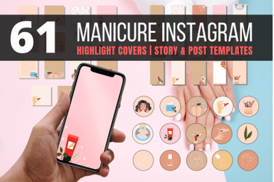 61 Manicure Instagram Highlight covers and templates