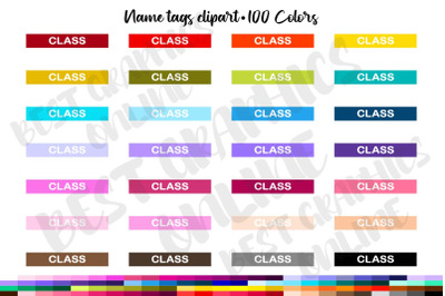 100 Colors Class Header Functional Sticker Clipart