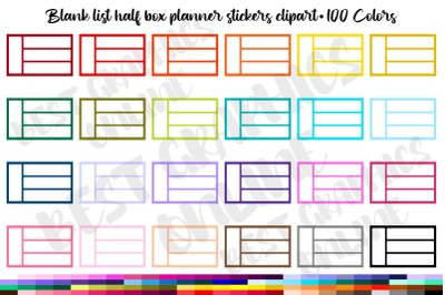 Blank Half Box Checklist Planner Sticker