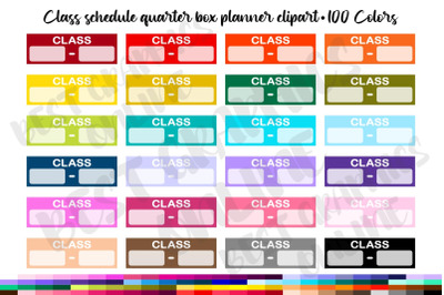 Class Schedule Quarter Box Planner Box