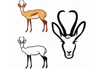 antelope SVG, PNG, DXF, clipart, EPS, vector cut file