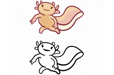 axolotl SVG, PNG, DXF, clipart, EPS, vector