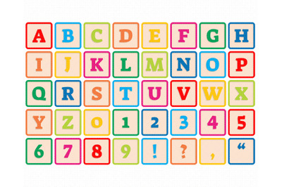 baby blocks alphabet SVG, PNG, DXF, clipart, EPS, vector