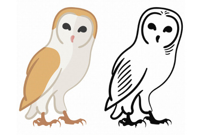 barn owl SVG, bird PNG, DXF, clipart, EPS, vector