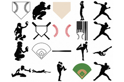 baseball bundle SVG, PNG, DXF, clipart, EPS, vector