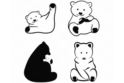 bear cub SVG, mama bear PNG, DXF, clipart, EPS, vector