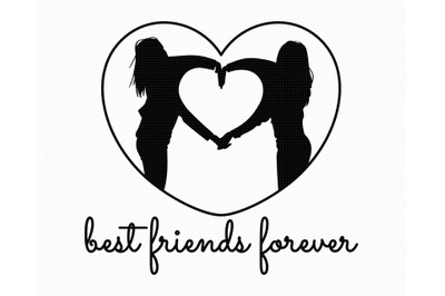 best friends forever SVG, bff PNG, DXF, clipart, EPS, vector