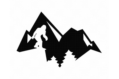 bigfoot SVG, mountain PNG, DXF, clipart, EPS, vector