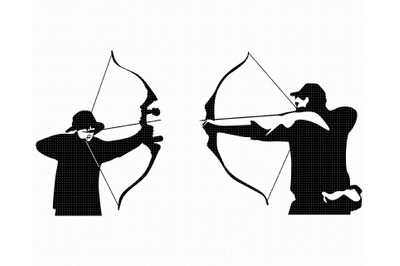 bow hunting SVG&2C; bow and arrow PNG&2C; DXF&2C; clipart&2C; EPS&2C; vector