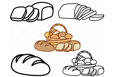 bread loaf SVG, bread basket PNG, DXF, clipart, EPS, vector