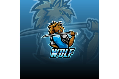 Wild wolf esport mascot logo design