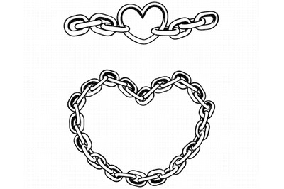 chain link heart SVG, PNG, DXF, clipart, EPS, vector