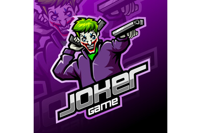 Joker gunner esport mascot logo design