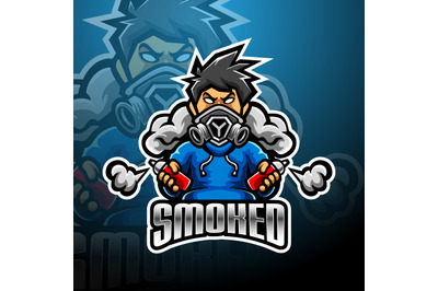 Smoked esport mascot logo design