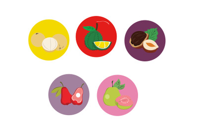 Fruits Icon Vector Bundle