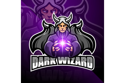 Dark wizard esport mascot logo design