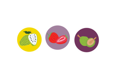 Fruits Icon Vector Bundle