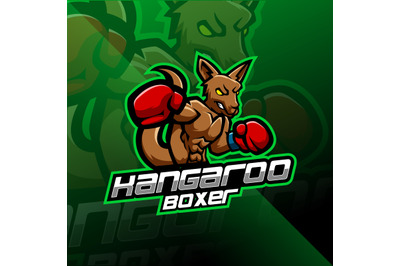 Kangoroo boxing esport mascot logo design