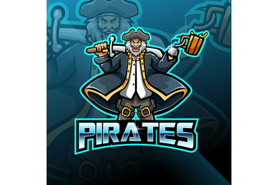 Pirates mascot gaming logo design