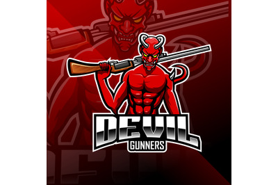 Devil gunners esport mascot logo