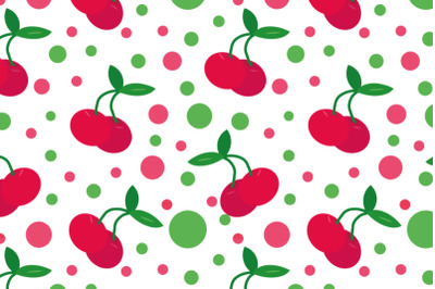 cherry seamless pattern flat