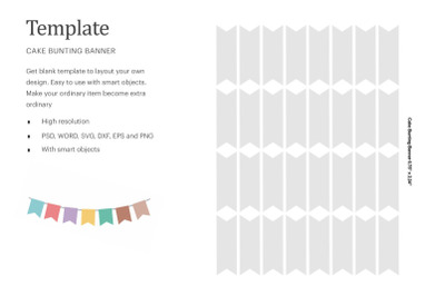 Cake Bunting Banner Template | Silhouette Studio | Cricut Silhouette