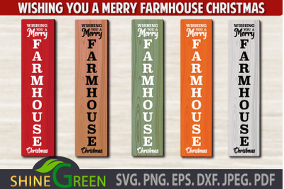 Farmhouse Christmas SVG Vertical Porch Sign PNG EPS DXF