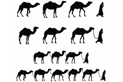 desert camel trail SVG, border PNG, DXF, clipart, EPS, vector