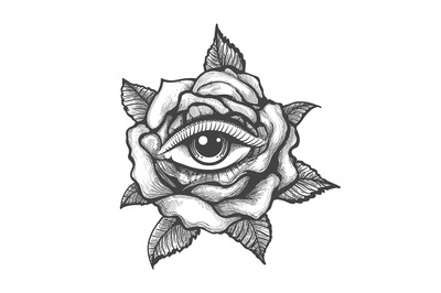 Eye Inside a Rose Flower Tattoo