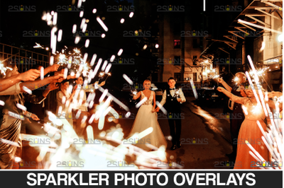 Wedding sparkler overlays &amp; Photoshop overlay