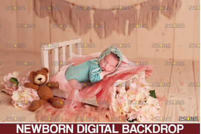 Newborn backdrop &amp; Baby floral backdrop, Photoshop overlay