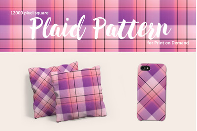 Pink and Purple Plaid Pattern for Print on Demand