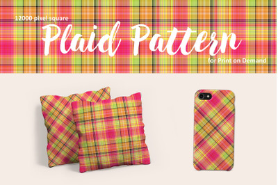 Tropical Plaid Pattern for Print on Demand