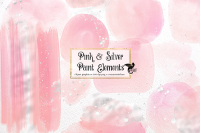 Pink and Silver Paint Elements