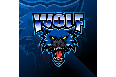 Wolf head mascot logo design