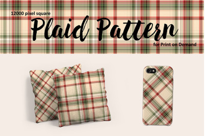 Red and Green Christmas Plaid for Print on Demand