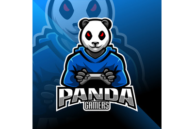 Panda gamers esport mascot logo