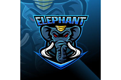 Elephant head mascot logo design