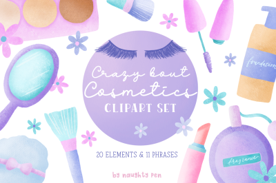 Crazy Bout Cosmetics Clipart Set