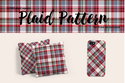 Red, Green, and Blue Plaid Pattern for Print on Demand