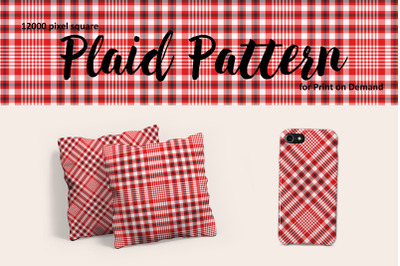 Red Plaid Pattern for Print on Demand