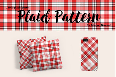 Red and White Plaid for Print on Demand