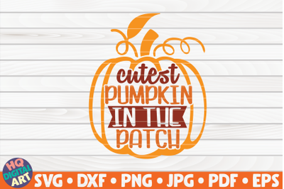 Cutest pumpkin in the patch SVG | Fall quote