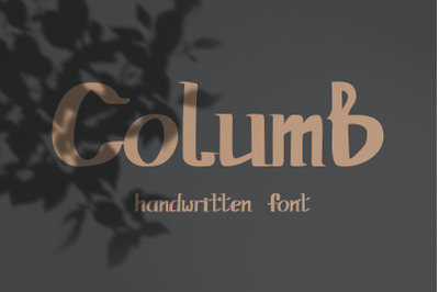 Columb. Handwritten font