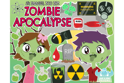 Zombie Apocalypse Clipart - Lime and Kiwi Designs