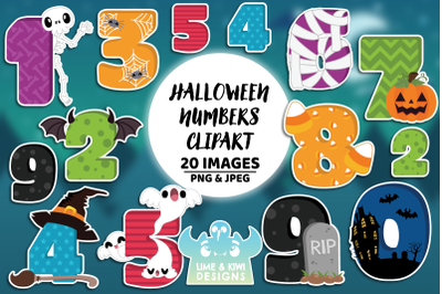 Halloween Numbers Clipart - Lime and Kiwi Designs