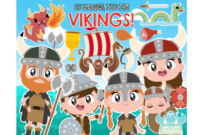 Vikings Clipart - Lime and Kiwi Designs