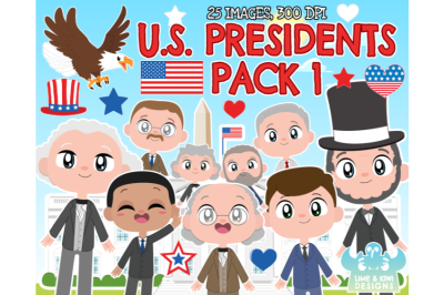 U.S. Presidents&2F;Founding Fathers Clipart - Pack 1